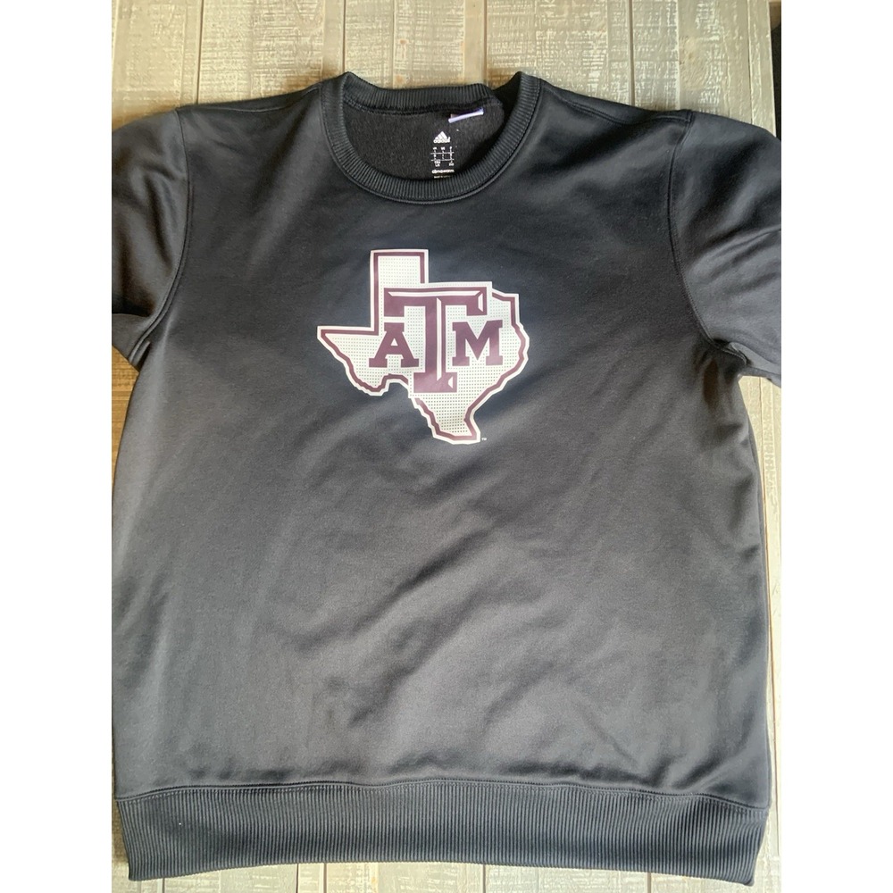 Texas A&M Aggies Adidas Sweatshirt Size Large Black College‎ University Men